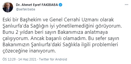 AKP'li Fakıbaba'dan sağlık sistemi itirafı: 2 yıldır anlatamadım, sistem yönetilemiyor