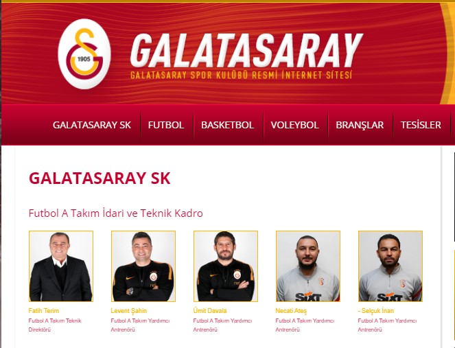 Galatasaray'ın resmi sitesinde Fatih Terim detayı