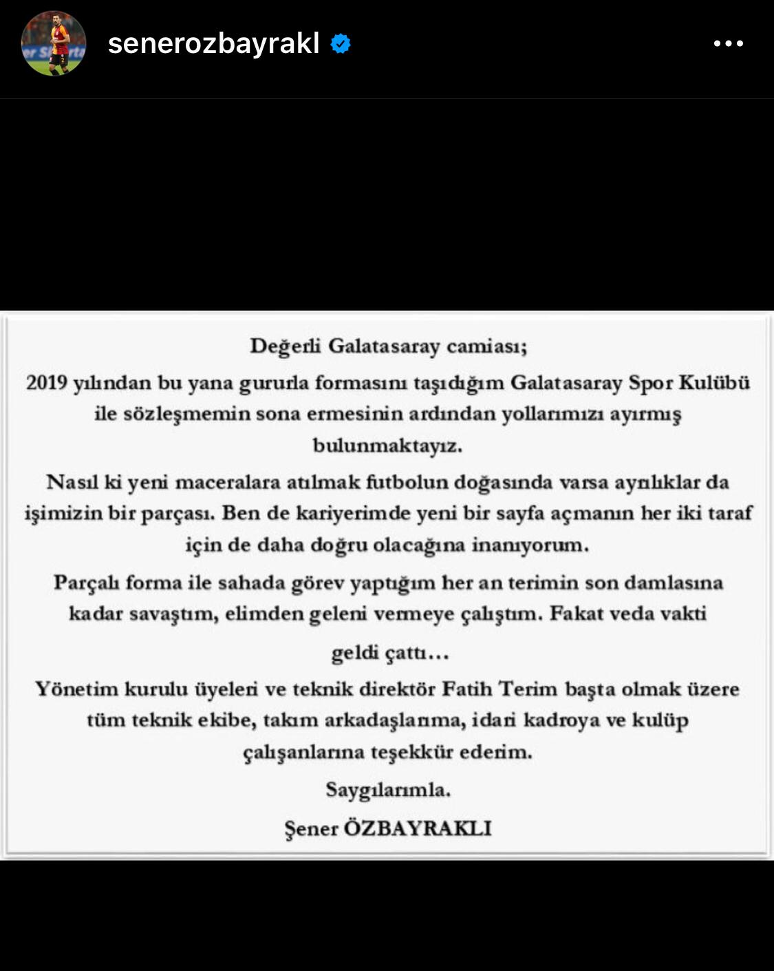 Galatasaray'ın ünlü sağ beki takımdan ayrıldığını açıkladı