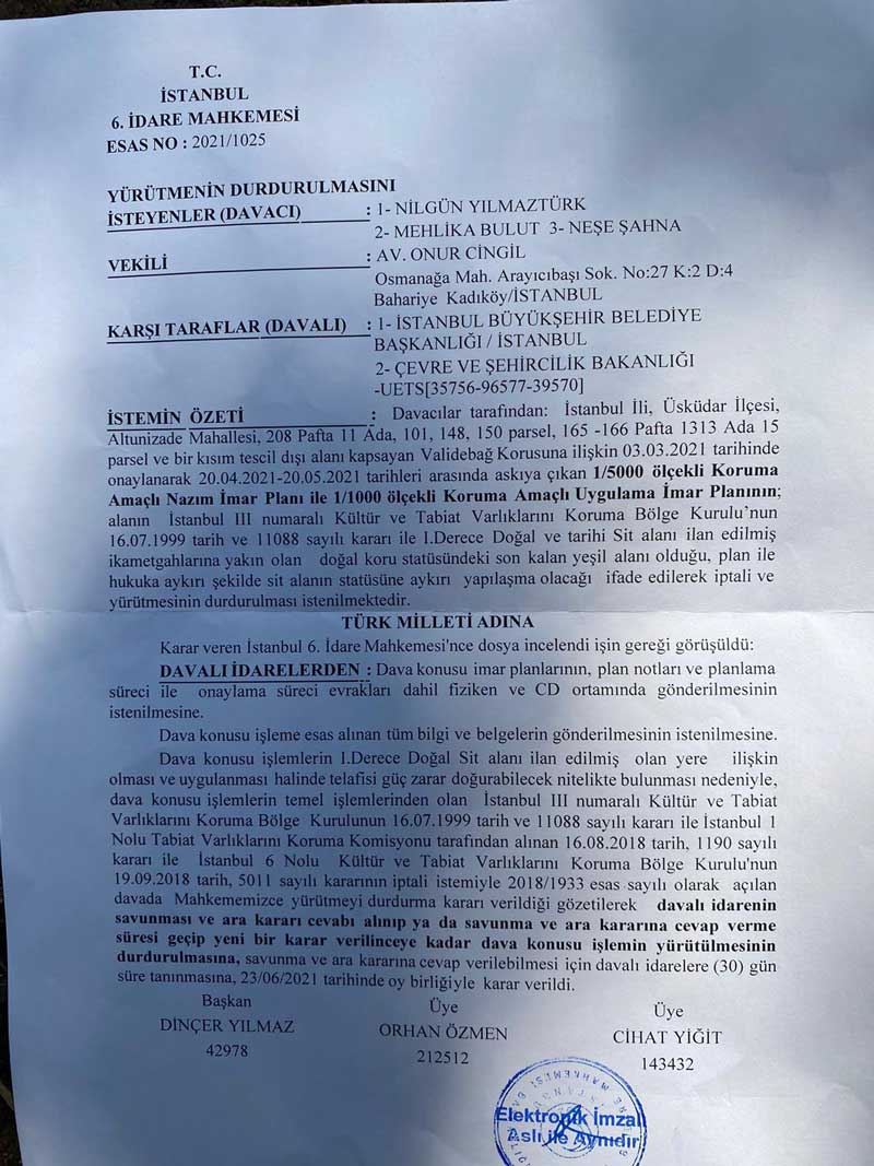 Validebağ Korusu için karar verildi! Yargı 'dur' dedi 3 Validebağ Korusu için karar verildi! Yargı 'dur' dedi