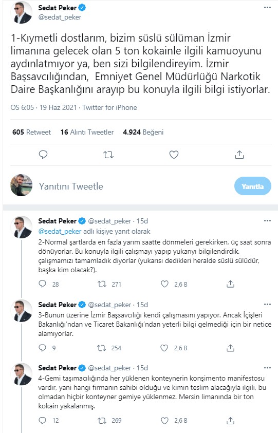 Sedat Peker'den İçişleri Bakanı Süleyman Soylu hakkında çarpıcı 'uyuşturucu' iddiası