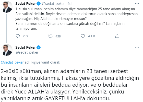Sedat Peker'den operasyon açıklaması: "Diğer üç kişiyi de biliyorum"