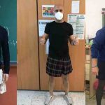 Etek giyen erkek öğretmenlerden 'Kıyafetlerin Cinsiyeti Yoktur' sloganlı kampanyaya destek