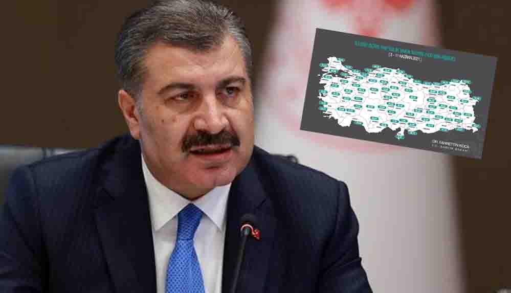 İllere göre haftalık vaka haritası açıklandı