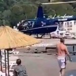 Marmaris'te halk plajına helikopterle iniş yaptılar