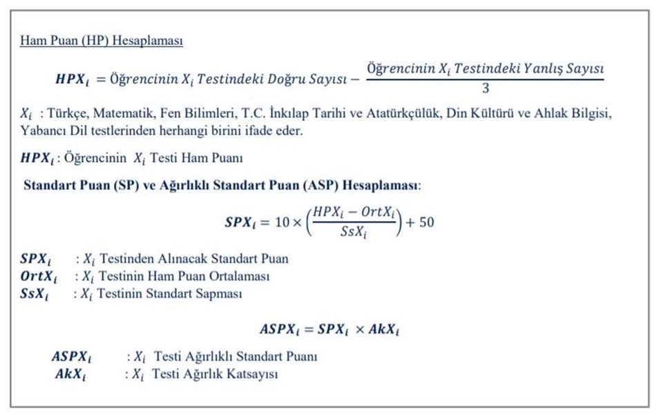 2021 LGS puan hesaplama nasıl yapılır?