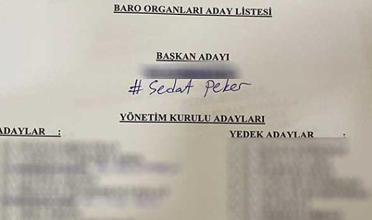 Muğla Baro seçimlerinde sandıktan 'Sedat Peker' çıktı