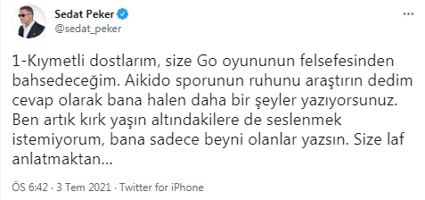 Sedat Peker: Size laf anlatmaktan vallahi yoruldum, billahi yoruldum