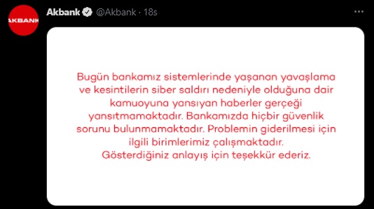 Akbank'a erişim sıkıntısı devam ediyor: İşte Akbank'tan yapılan son açıklama