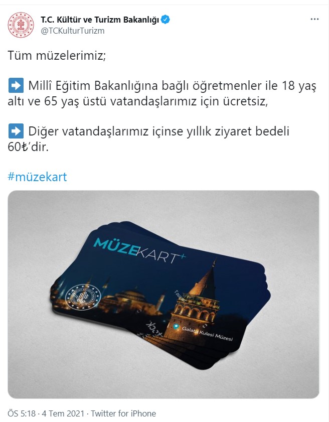 Müze Kart'ın üzerindeki görsel çalıntı çıktı