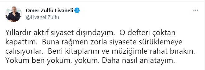 Zülfü Livaneli'den, 'cumhurbaşkanlığı adaylığı' açıklaması