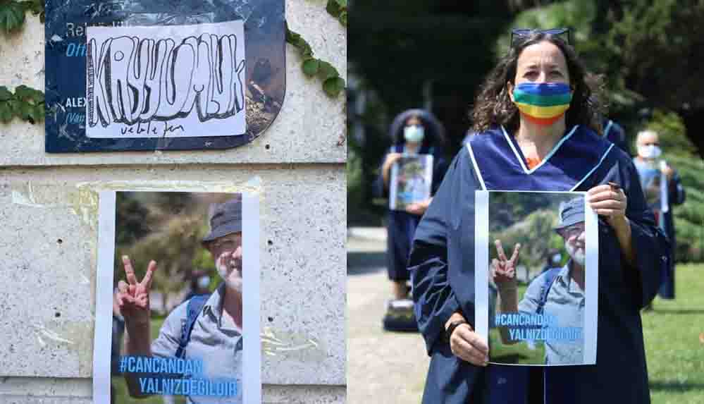 Boğaziçili akademisyenler, Can Candan’ın fotoğrafını ‘kayyımlık’ binasına yapıştırdı 4 Boğaziçili akademisyenler, Can Candan’ın fotoğrafını ‘kayyımlık’ binasına yapıştırdı