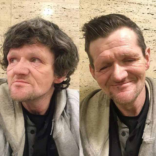 Genç gönüllü sokak sokak gezip evsizleri tıraş ediyor