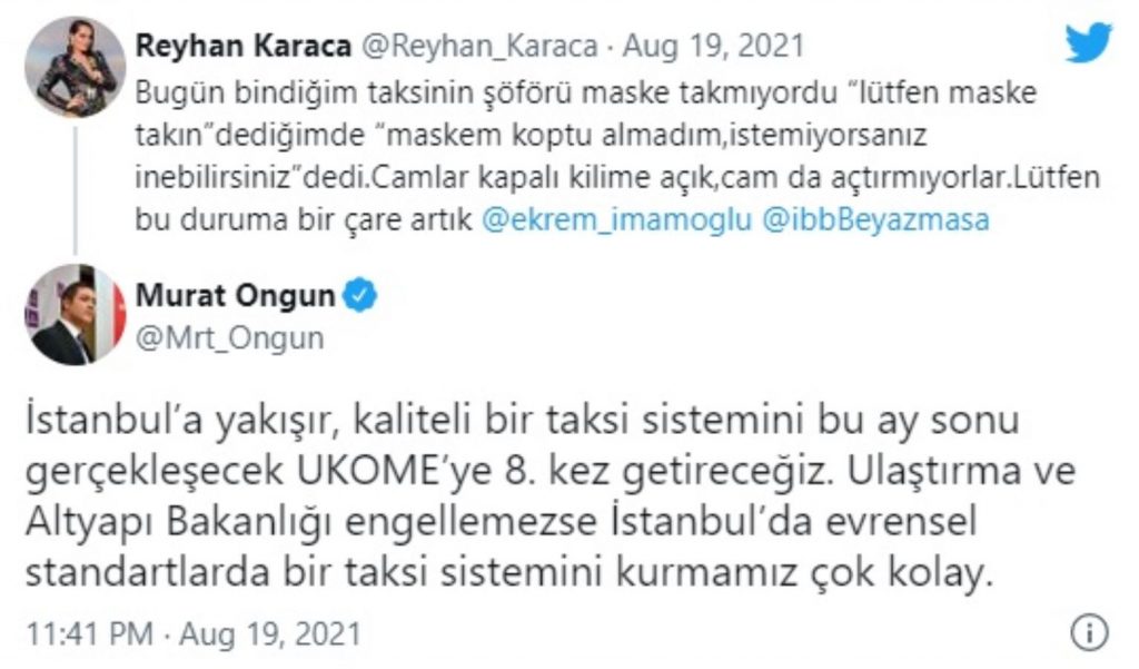 İBB Sözcüsü Ongun'dan şarkıcı Reyhan Karaca'nın taksi tepkisine yanıt