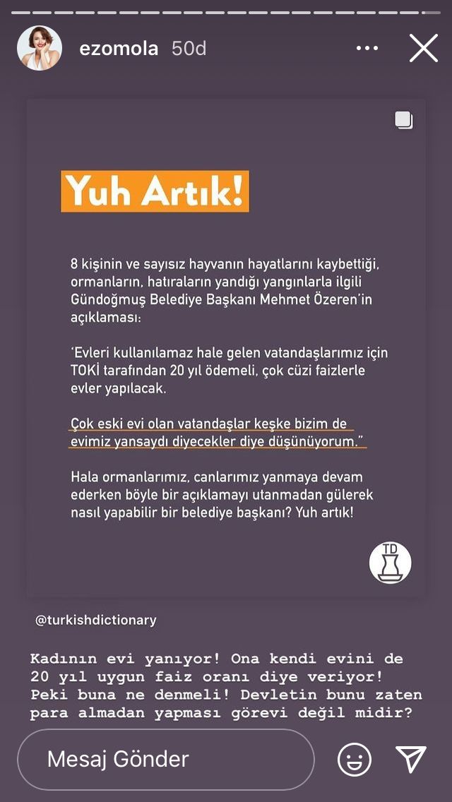 'Keşke bizim evimiz yansaydı diyecekler' diyen AKP'li belediye başkanına Ezgi Mola'dan sert tepki: "Bu zaten devletin görevi..."