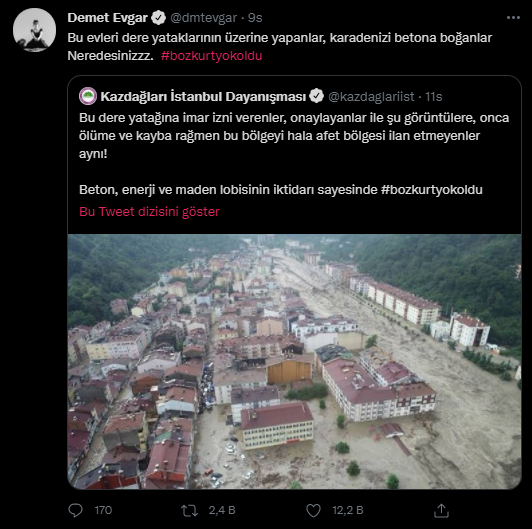 Ünlü isimlerden sel felaketine tepki: 'Gördüğümüzden çok daha büyük'