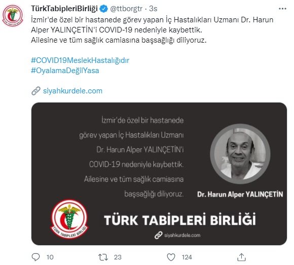 Koronavirüsten ölen sağlık çalışanı sayısı 445’e yükseldi