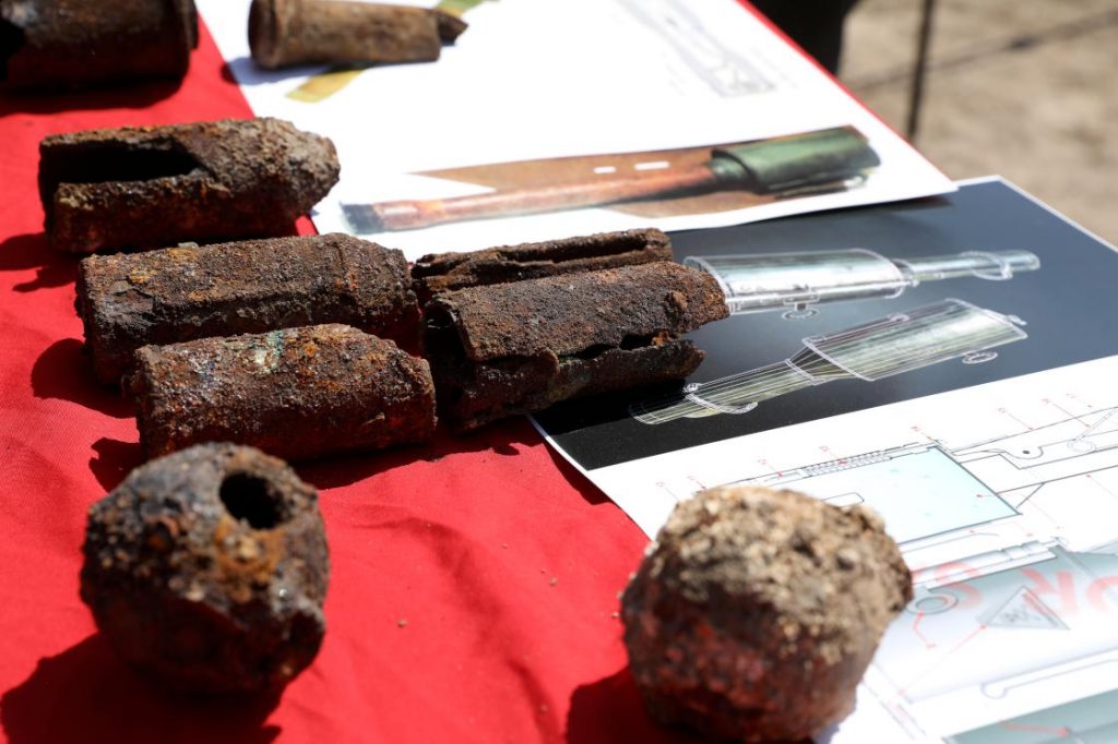 Amida Höyük'teki kazılarda 1. Dünya Savaşı'ndan kalma 782 el bombası bulundu