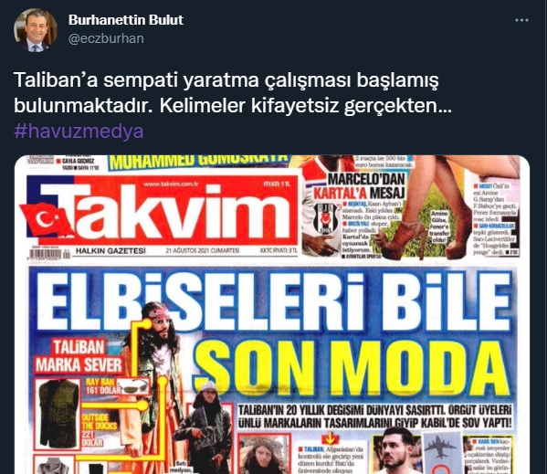 Yandaş gazeteden skandal 'Taliban' manşeti