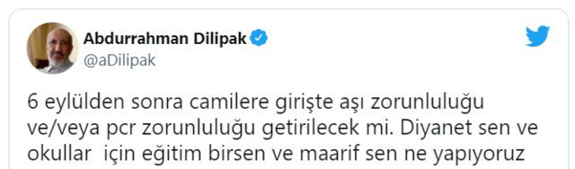Camilerde aşı ve PCR zorunluluğu olacak mı?