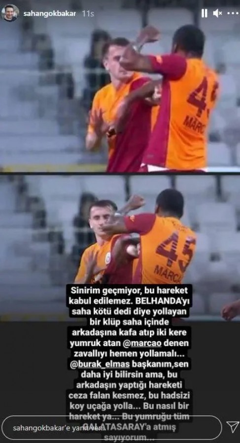 Şahan Gökbakar'dan Galatasaraylı Marcao'ya sert tepki: Zavallı...
