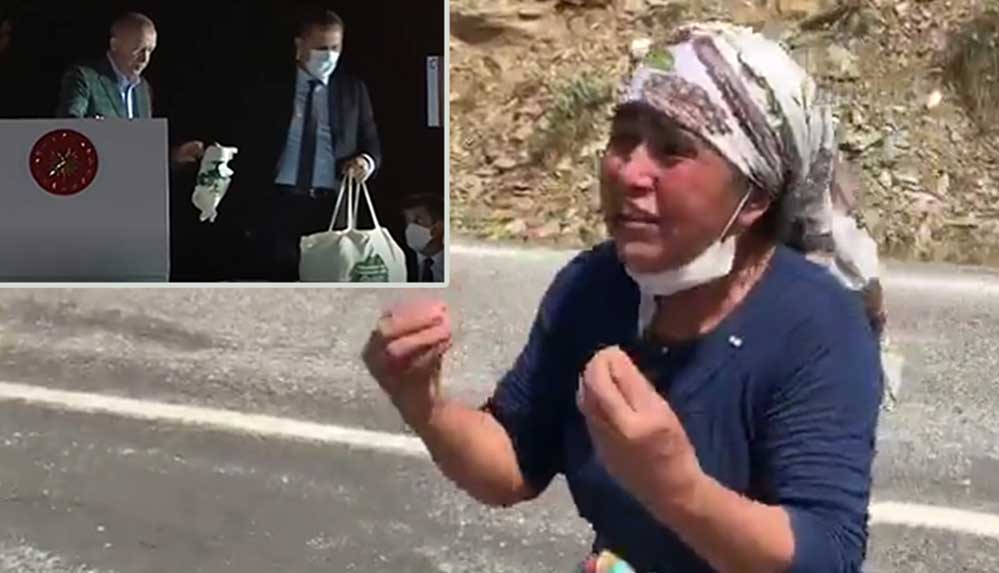 Yangın yerinde köylüden, Erdoğan'a isyan: Bize su vereceğine çay atıyor! Nasıl başkan bu