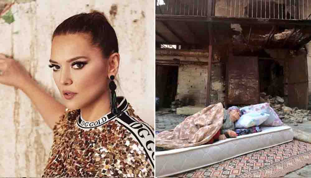 Demet Akalın, yangında evi yanan Fatma Öksüzoğlu'na ulaştı Teyzemi buldum, evinin döşemesi bizden