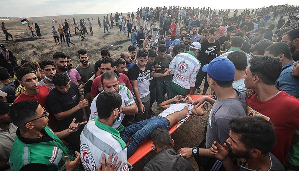 İsrail-askerlerinin-Gazze-sınırında-gösteri-yapan-Filistinlilere-müdahalesinde-24-kişi-yaralandı