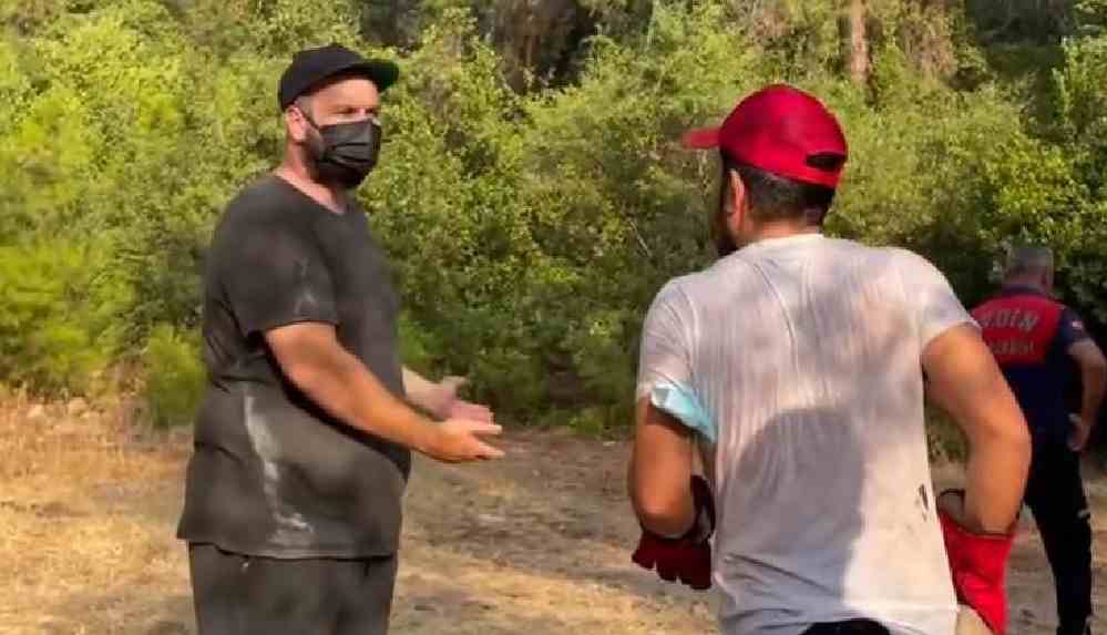 Şahan Gökbakar'dan yangın bölgesindeki gönüllü yurttaşa tepki_ _Ağabey, adamlar itfaiyeci..._ (1)