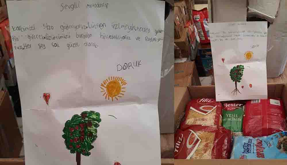 Sel mağdurlarına gönderilen yardım kolilerinden mektup çıktı: "Kalbimizi size gönderiyoruz"