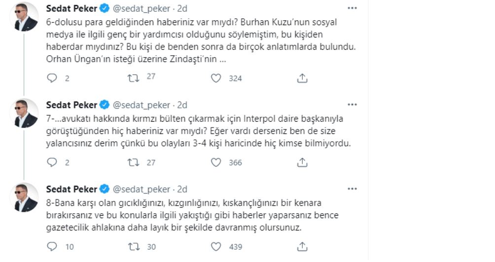 Burhan Kuzu açıklamalarına yönelik eleştirilere Sedat Peker’den sert yanıt: "Koca ülkede beş kişi biliyordu..."