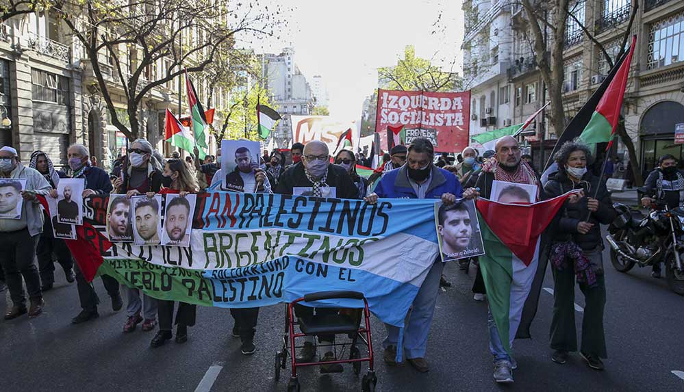 Arjantin'de Filistinli tutuklularla dayanışma, İsrail'i protesto gösterisi düzenlendi