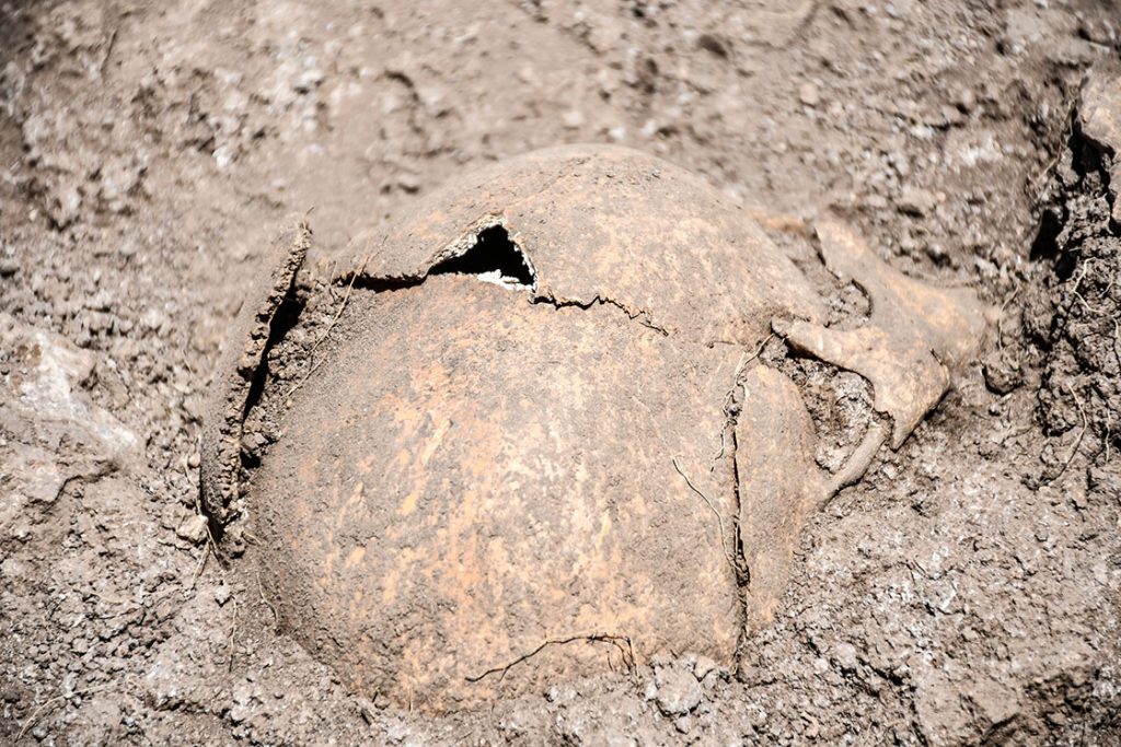 Domuztepe Höyüğü'nde Orta Çağ Dönemi'ne ait çocuk iskeleti bulundu