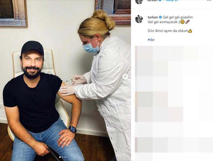 Tarkan ikinci doz aşısını oldu: “Gel gel gel güzelim. Gel gel acımayacak”