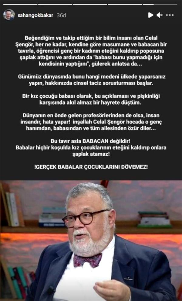 Şahan Gökbakar'dan öğrencisi hakkında "Eteğini kaldırıp tokat attım" diyen Celal Şengör'e tepki