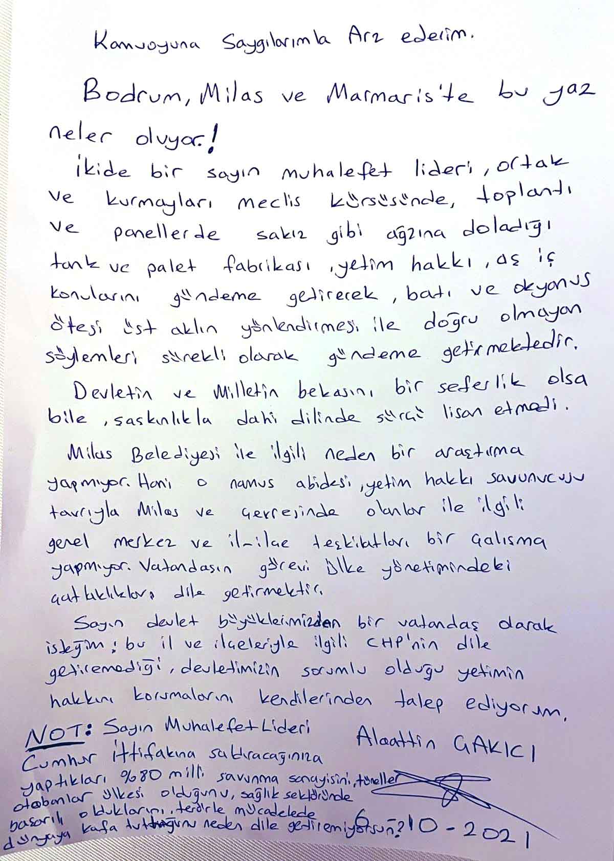 Alaattin Çakıcı mektup paylaştı, iktidara seslendi: "CHP'nin yapamadığını..."