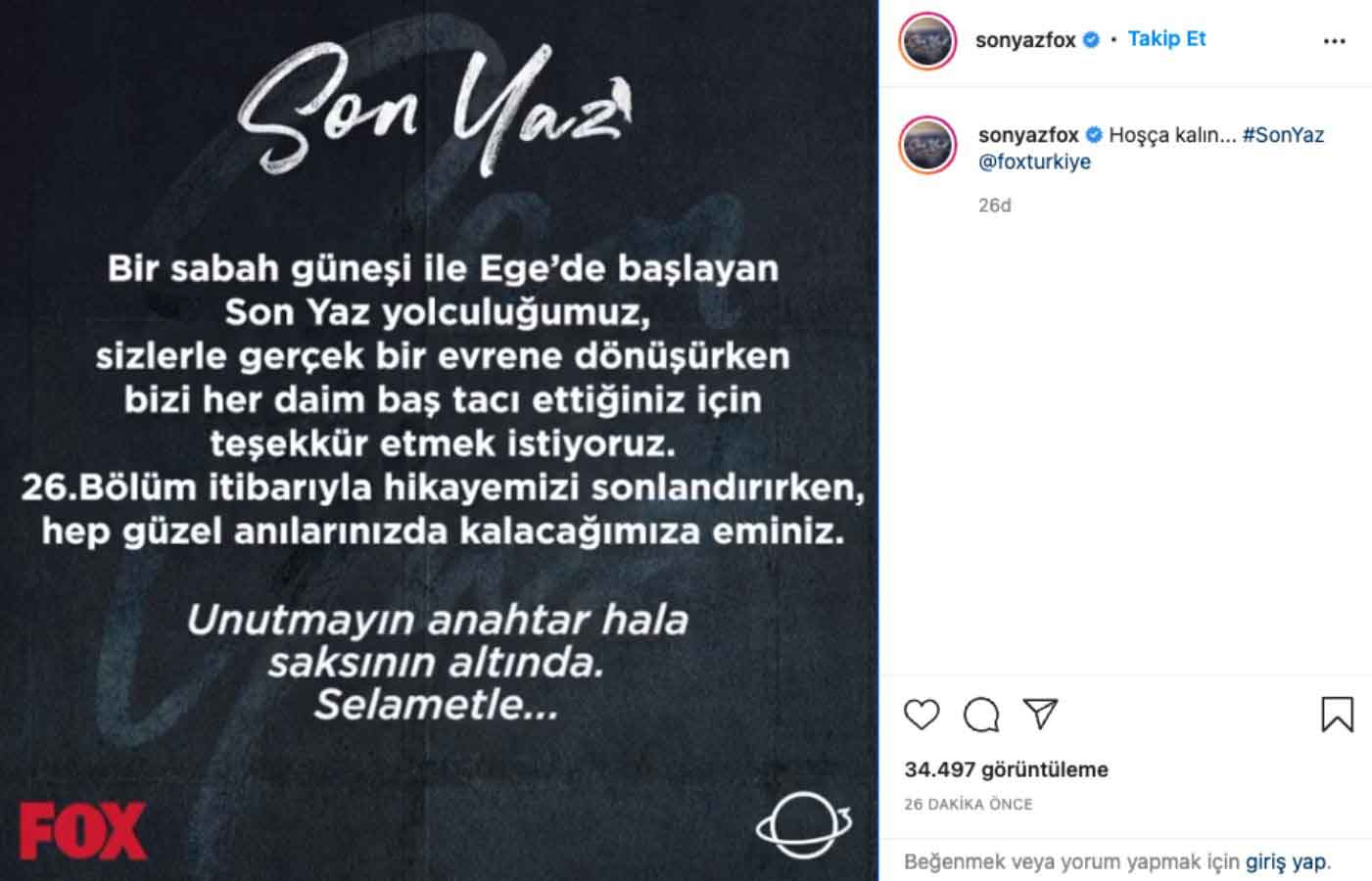 FOX TV'nin iddialı dizisi Son Yaz'dan final kararı: 'Anahtar hala saksının altında...' 3 FOX TV'nin iddialı dizisi Son Yaz'dan final kararı: 'Anahtar hala saksının altında...'