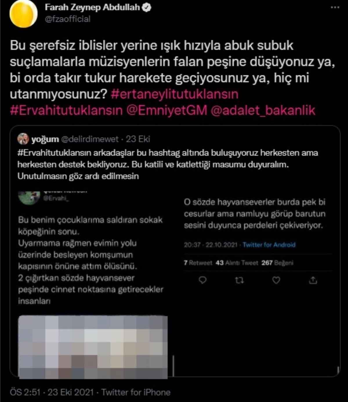 Farah Zeynep Abdullah'tan sosyal medyadaki görüntülere sert tepki: "Katillere verilen güce bak!"
