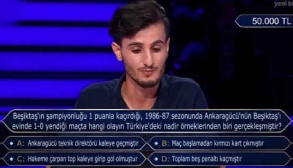 Kim Milyoner Olmak İster'de duygulandıran 'Beşiktaş' sorusu: 'Sanki ağabeyim yanımda bana fısıldıyor'