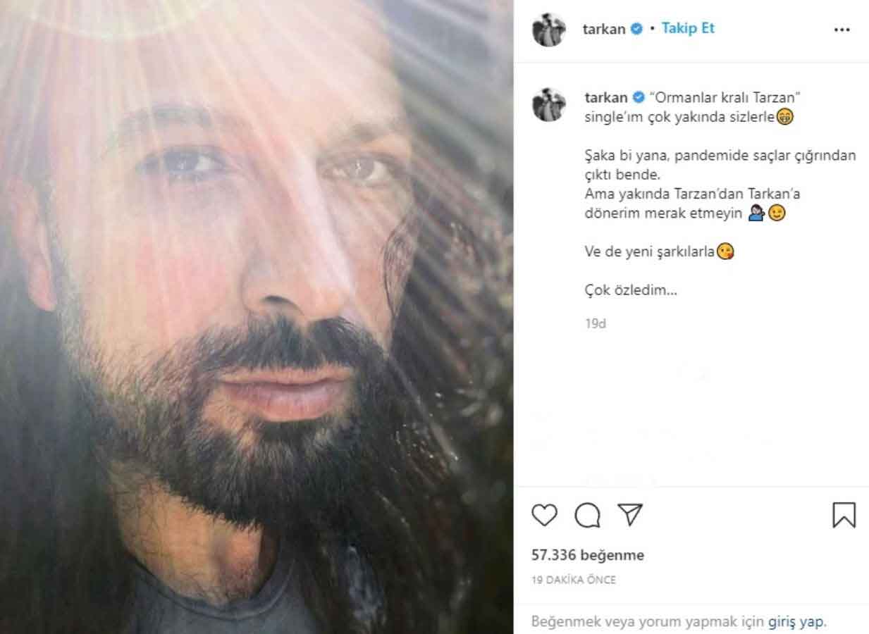 Tarkan son halini paylaştı: "Ormanlar kralı Tarzan single'ım yakında sizlerle..."