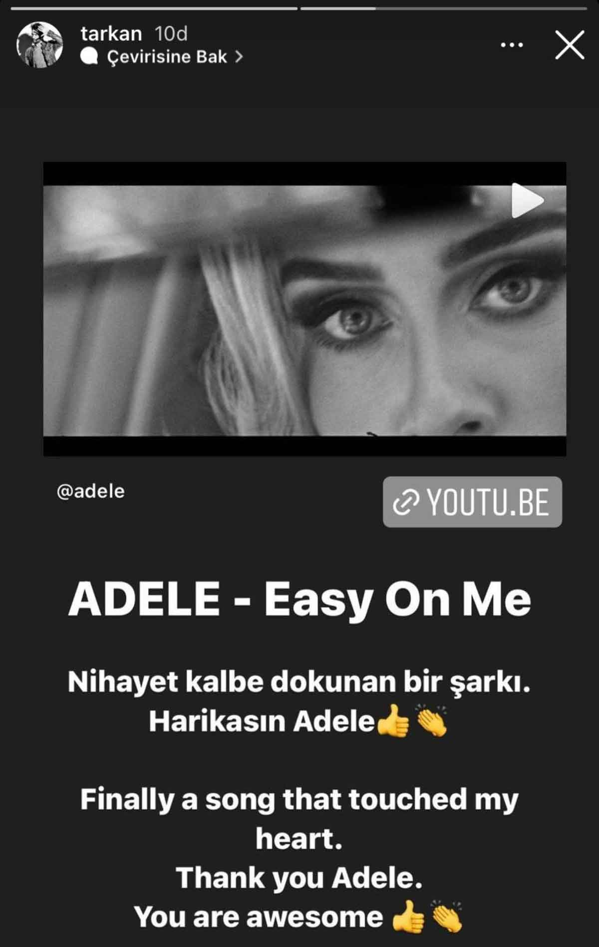 Tarkan'dan, 6 yıl sonra yeni şarkı çıkaran 'Adele' paylaşımı: "Nihayet kalbe dokunan bir şarkı"