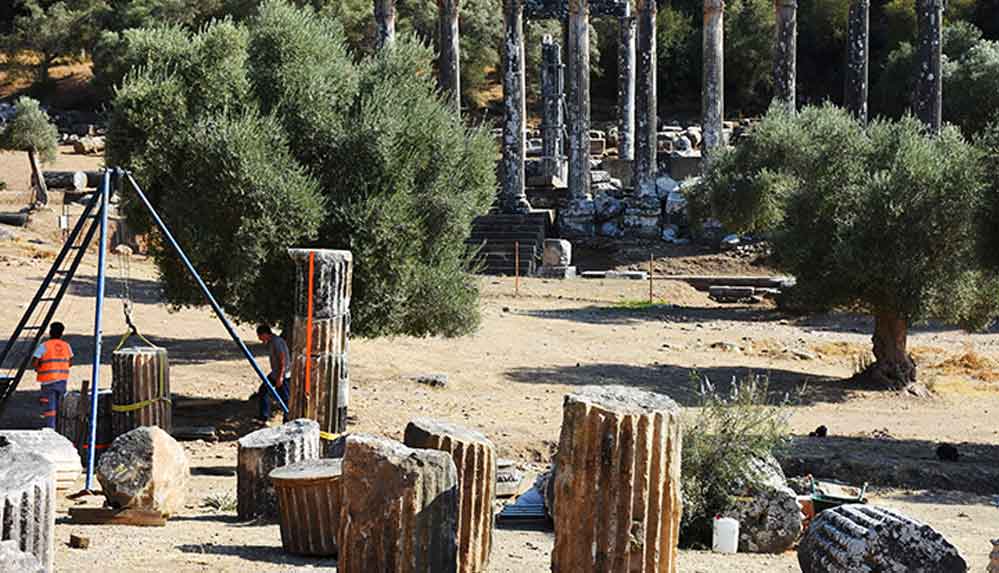 Zeus Tapınağı yeni sütunlarıyla eski ihtişamına kavuşacak