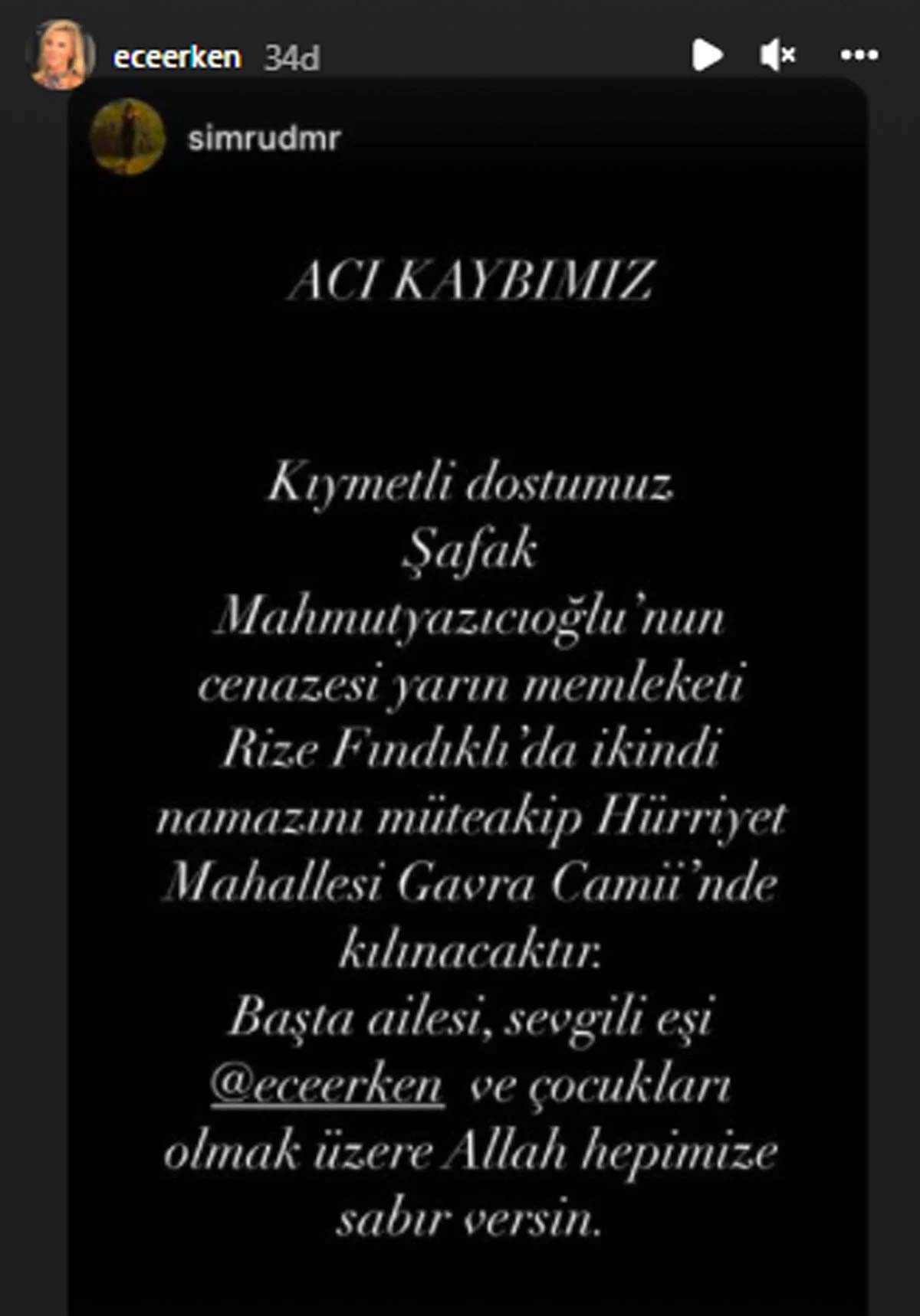 Eşi Şafak Mahmutyazıcıoğlu’nu silahlı saldırıda kaybeden Ece Erken’den ilk paylaşım