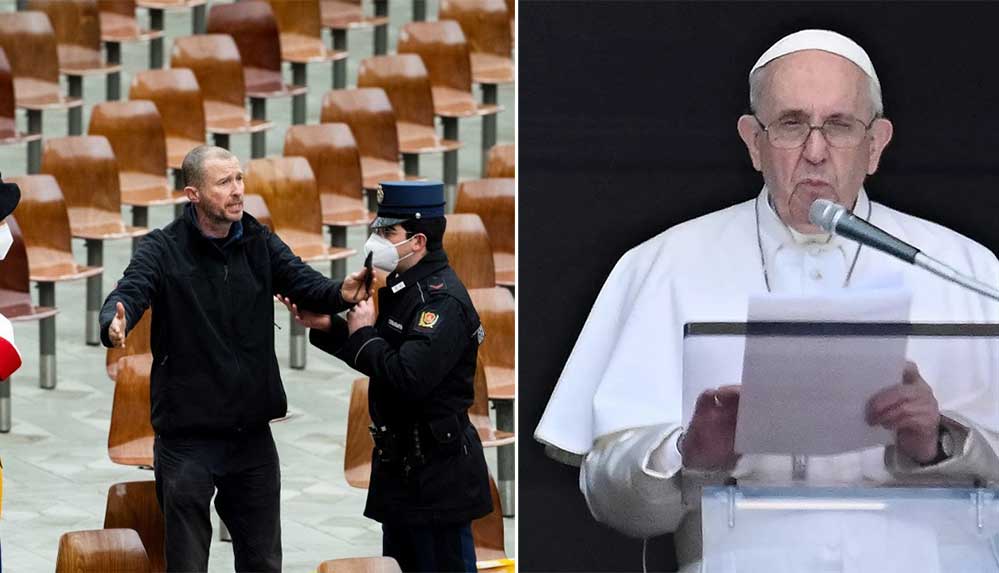 Ayin sırasında bir kişi Papa'ya 'Tanrı sizi reddediyor' diye bağırdı