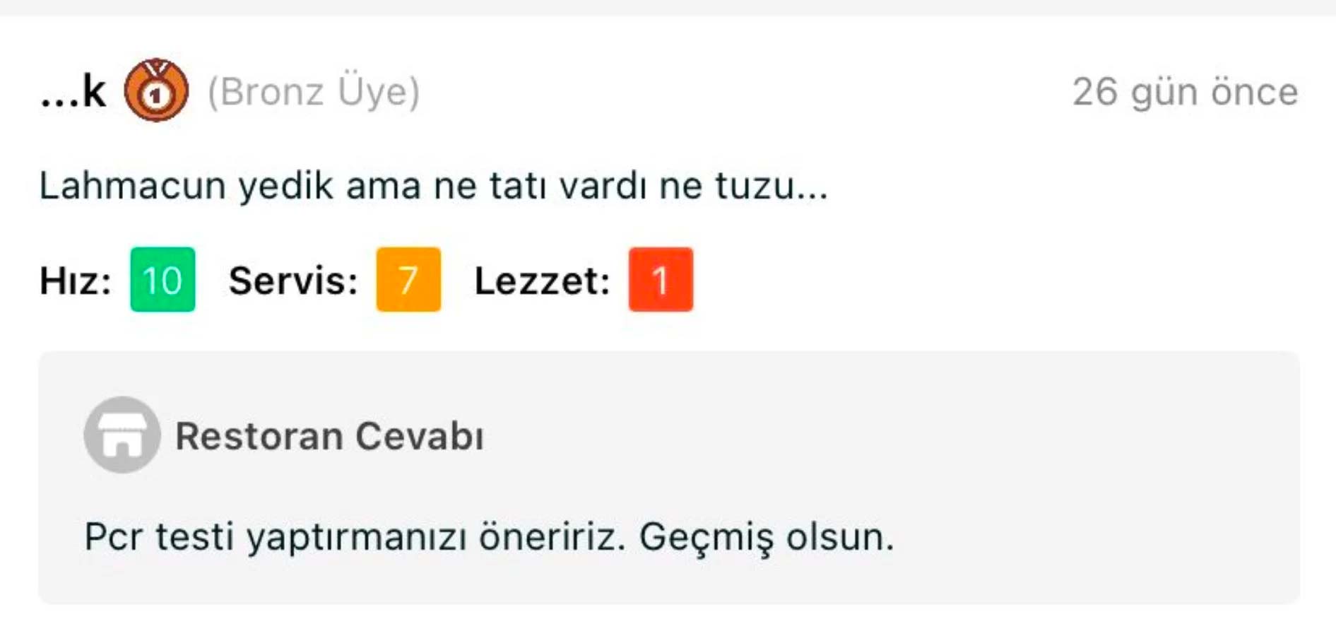 'Lahmacunun tadı yok' diyen müşteriye yanıt sosyal medyada gündem oldu