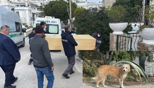 Akrep Nalan'ın vefatında kahreden kare: Köpeği Lucy cenazenin arkasında bakakaldı