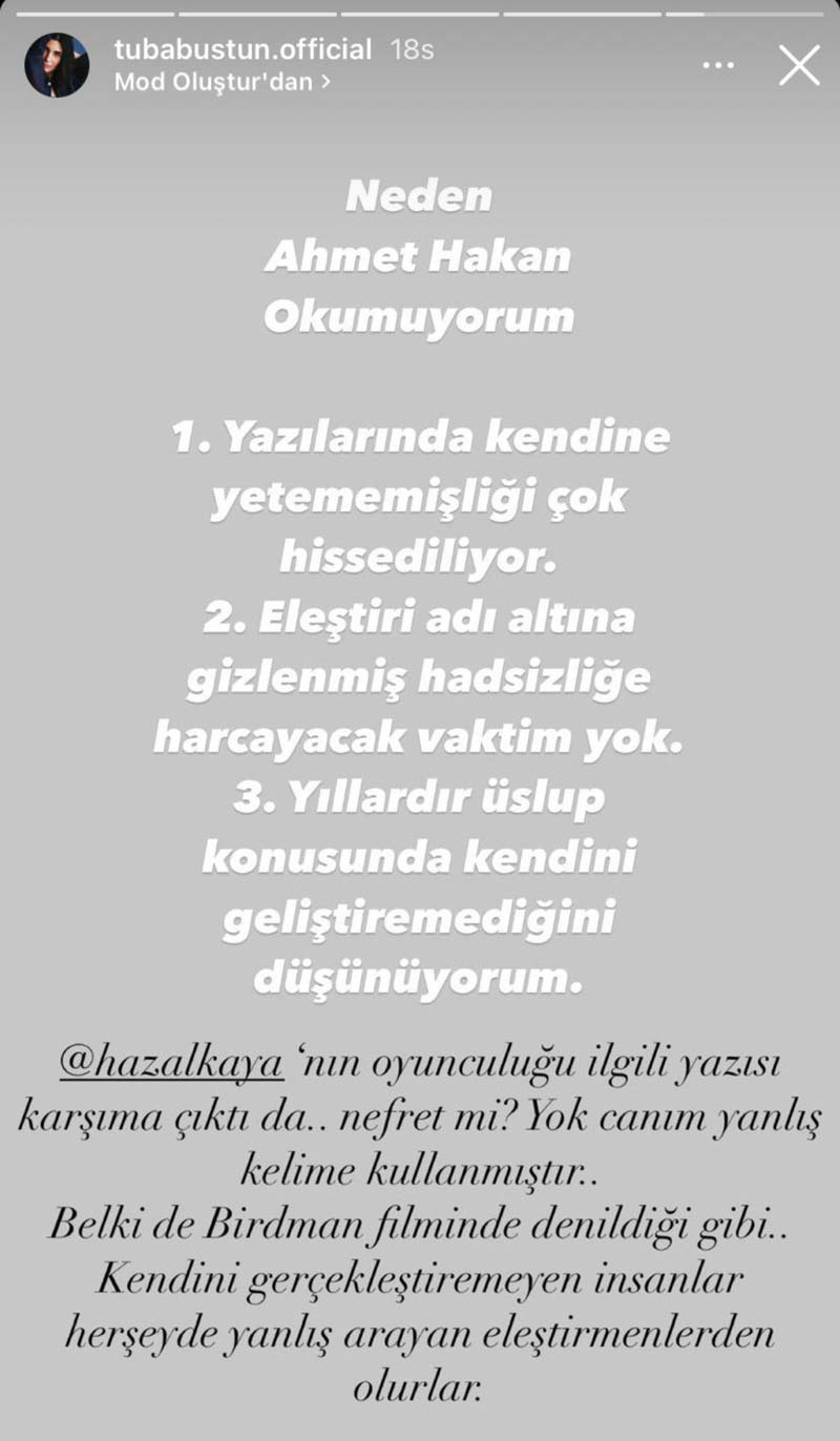Tuba Büyüküstün'den Ahmet Hakan'a tepki: "Eleştiri adı altında gizlenmiş hadsizliğe..."