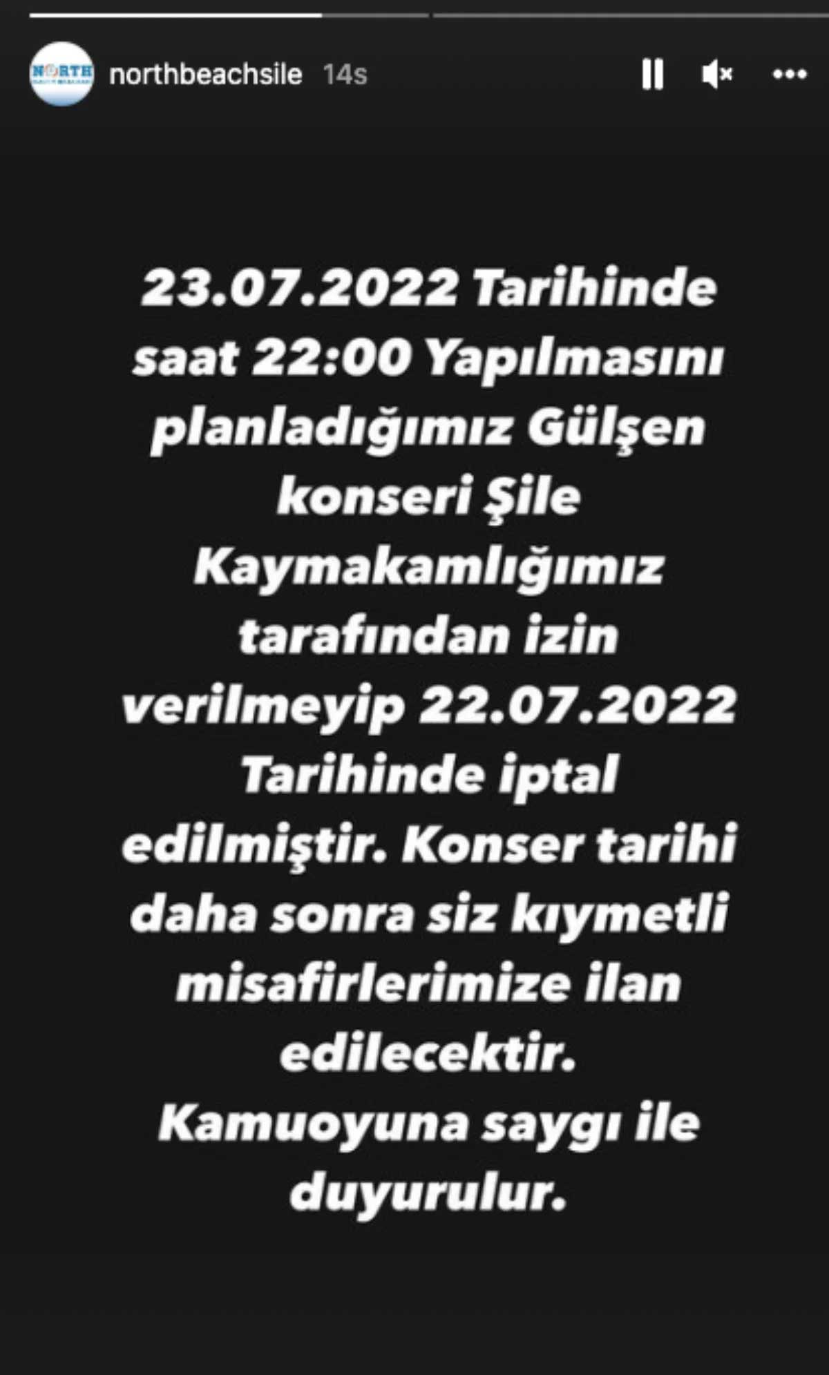 Giyim tarzı nedeniyle hedef gösterilen Gülşen'in Şile konserine yasak
