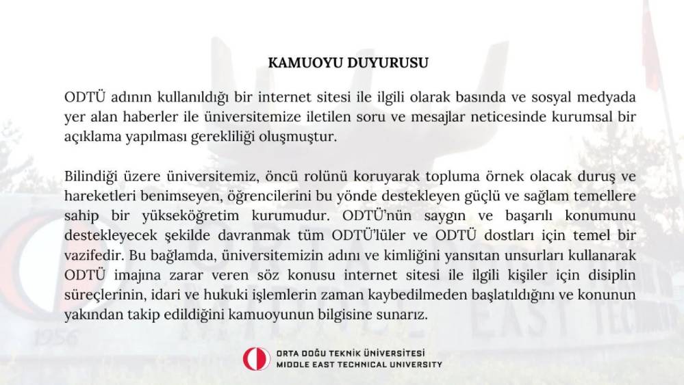 Rektörlük 'Odtufans' için harekete geçti