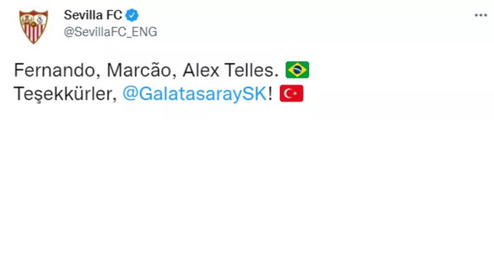 Sevilla, Alex Telles'in transferini açıkladı! Galatasaray'a teşekkür
